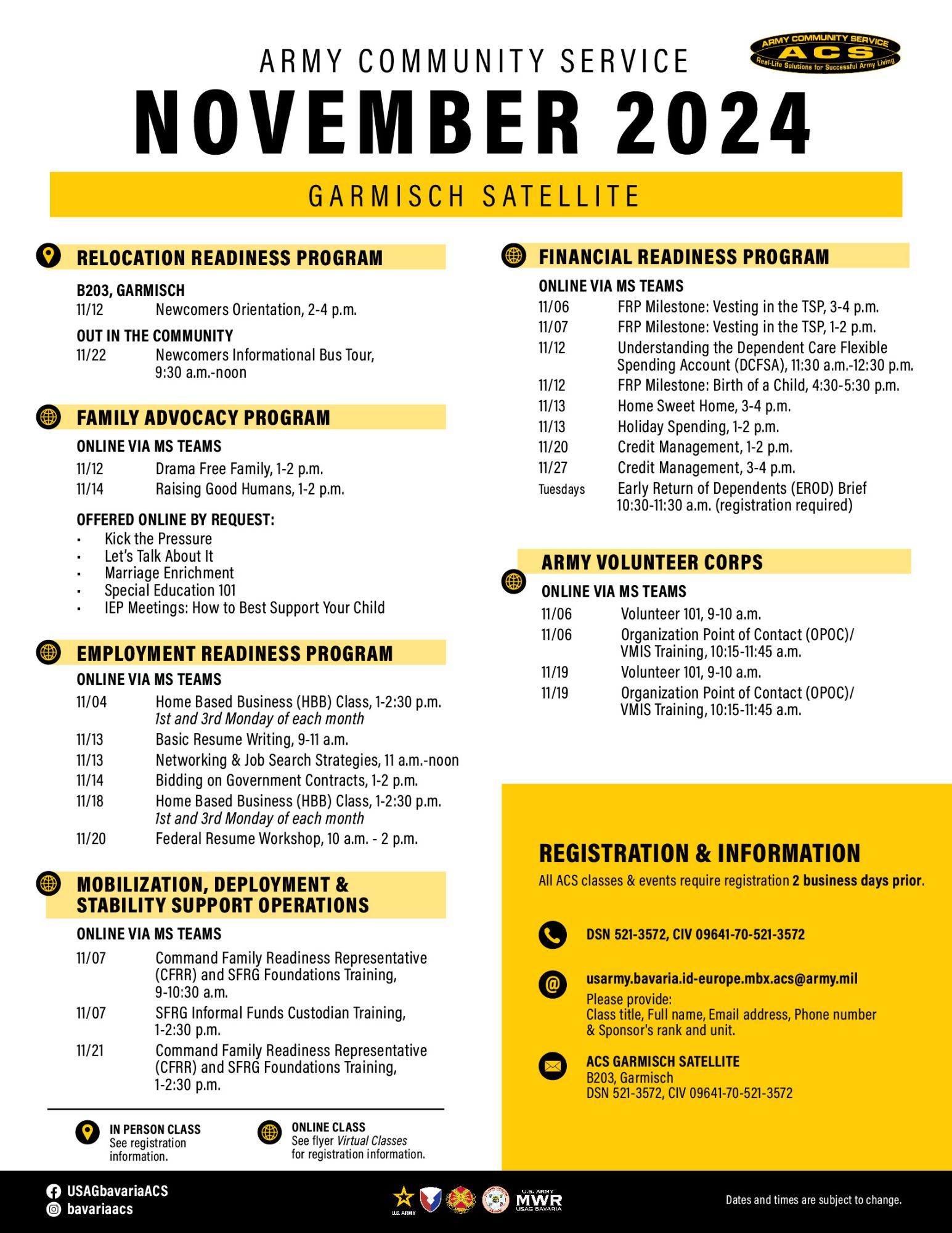 November 2024 ACS Calendar (2024)